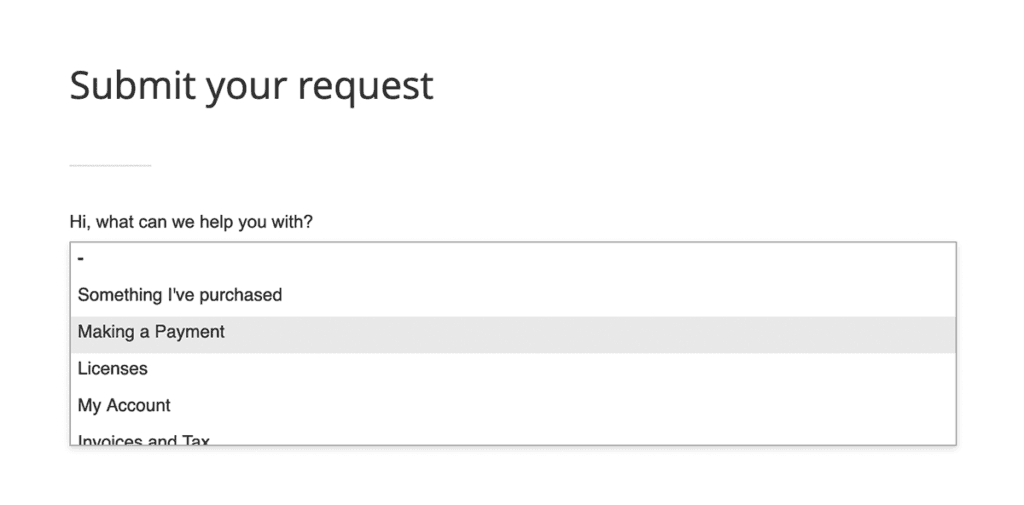 Default Zendesk ticket form