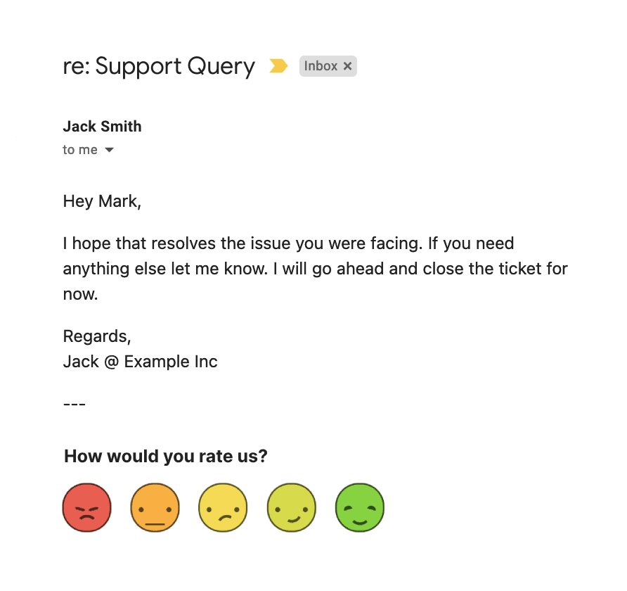 A email with an embedded survey