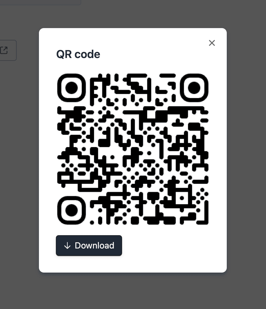 Downlodable QR form link code