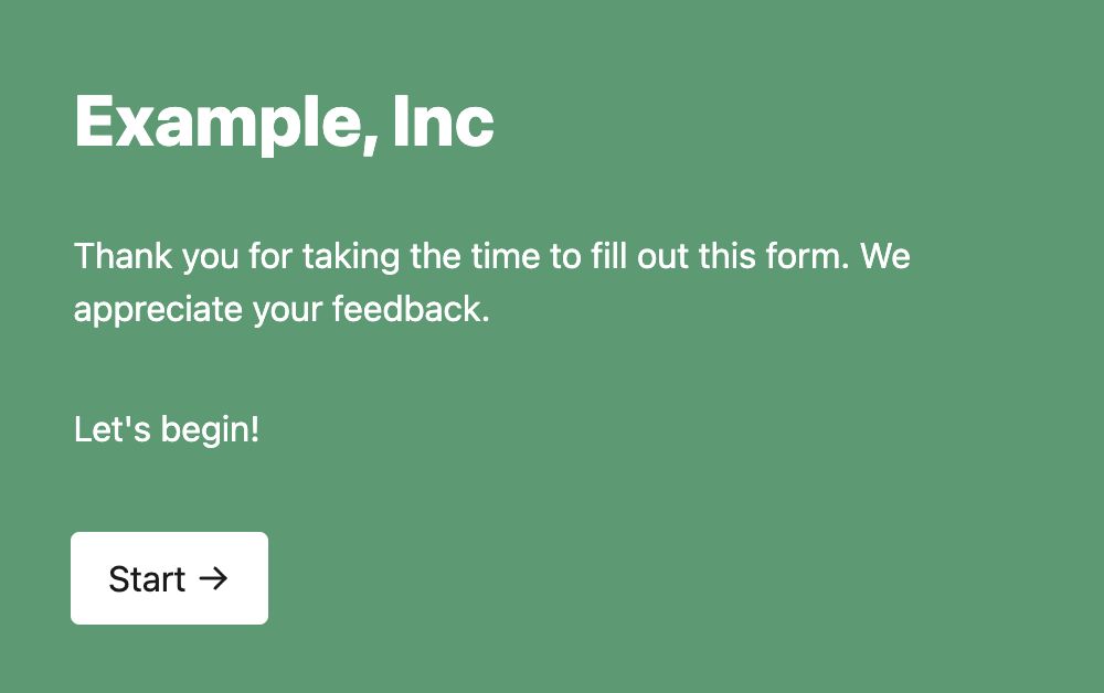 Form with solid color background