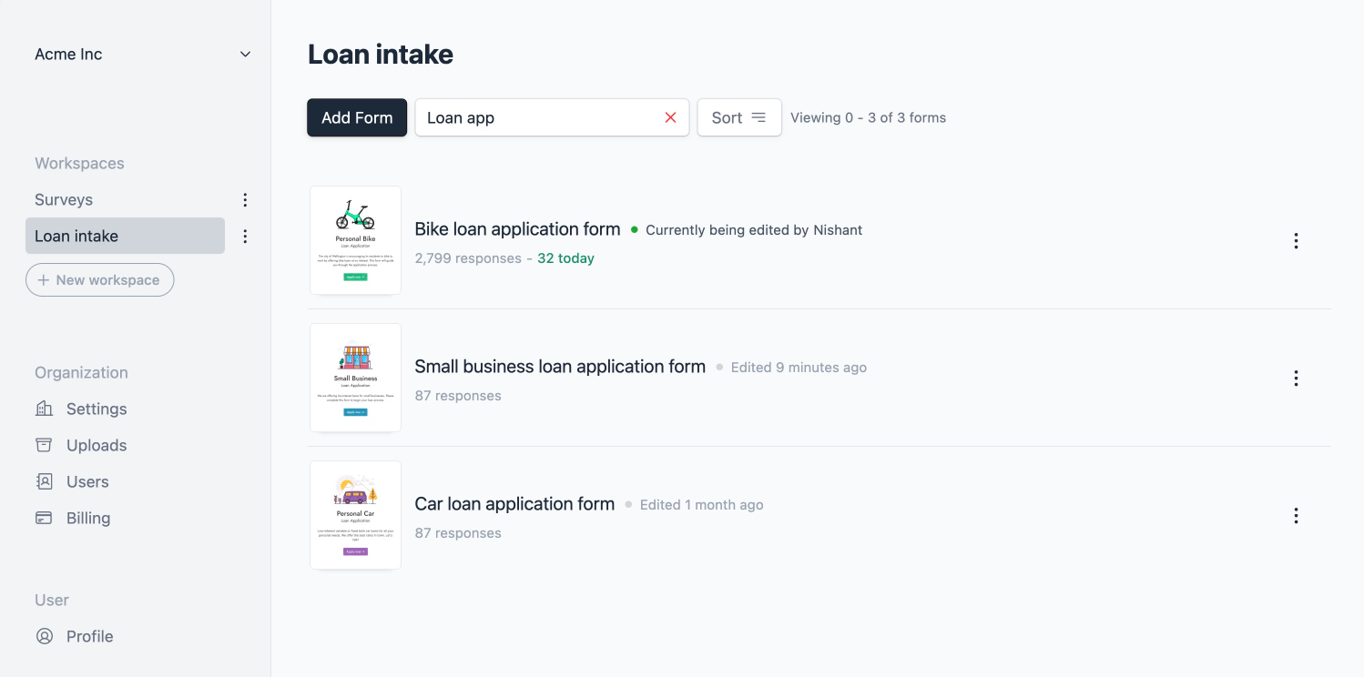 Formcrafts new dashboard