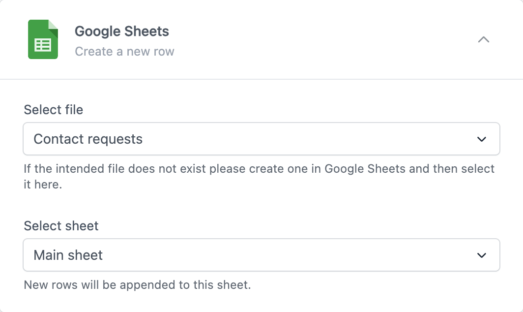 Google Sheets record new responses workflow