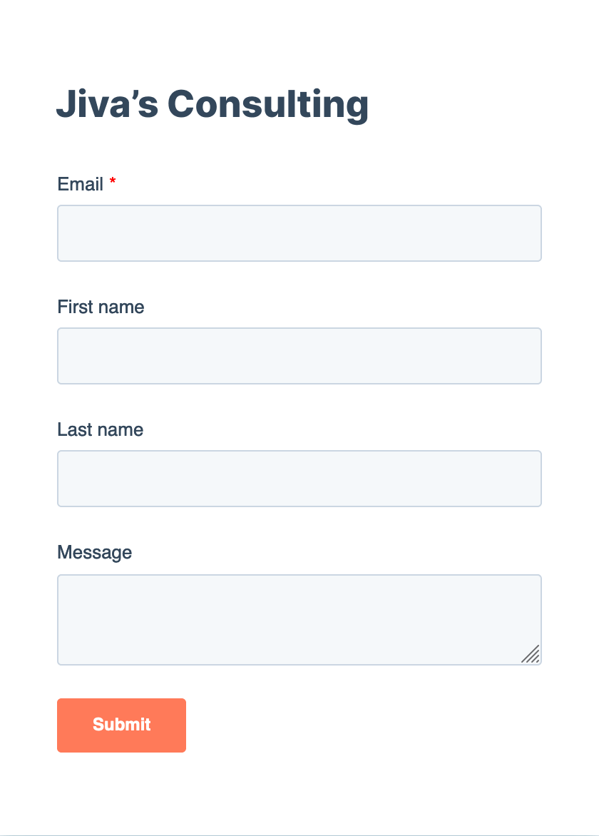 Default HubSpot contact form