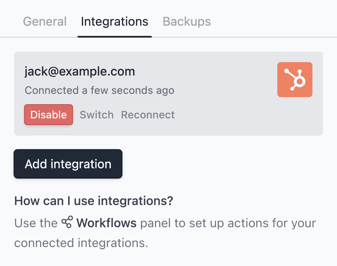 Disable HubSpot integration for a form