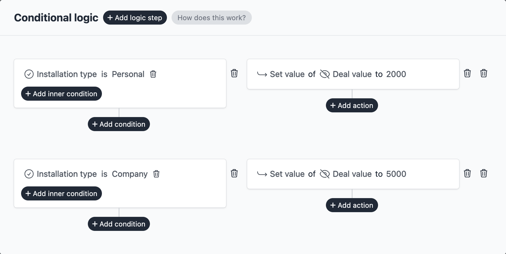 Conditional logic to set hidden field value