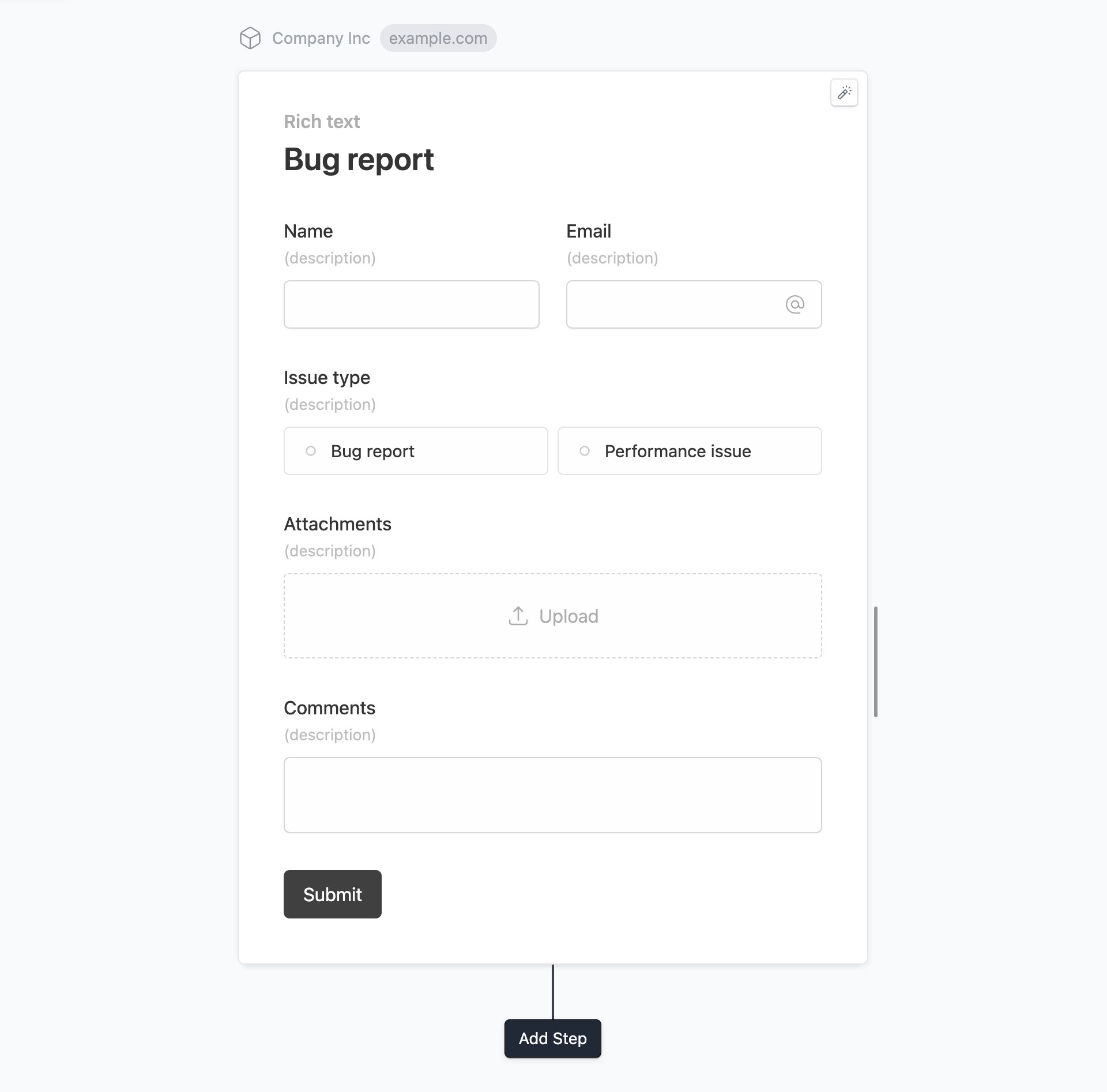 Linear issue forms