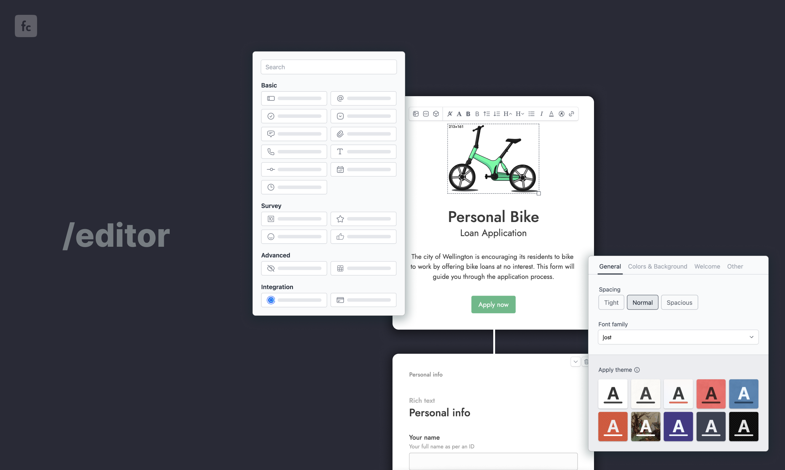 Formcrafts editor