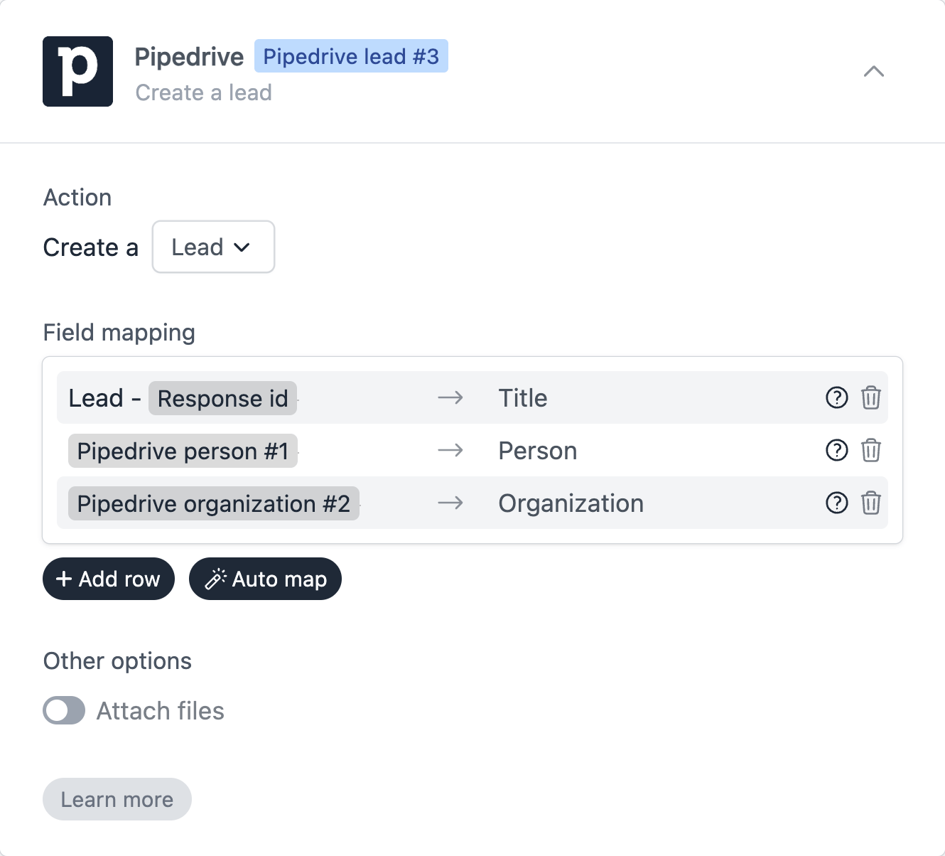 Pipedrive new lead workflow
