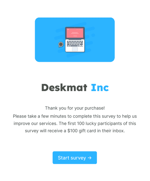 Post-purchase satisfaction survey form template