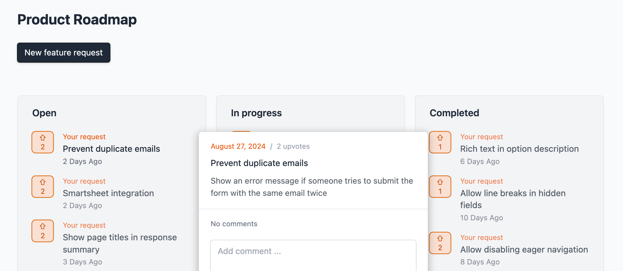Formcrafts roadmap