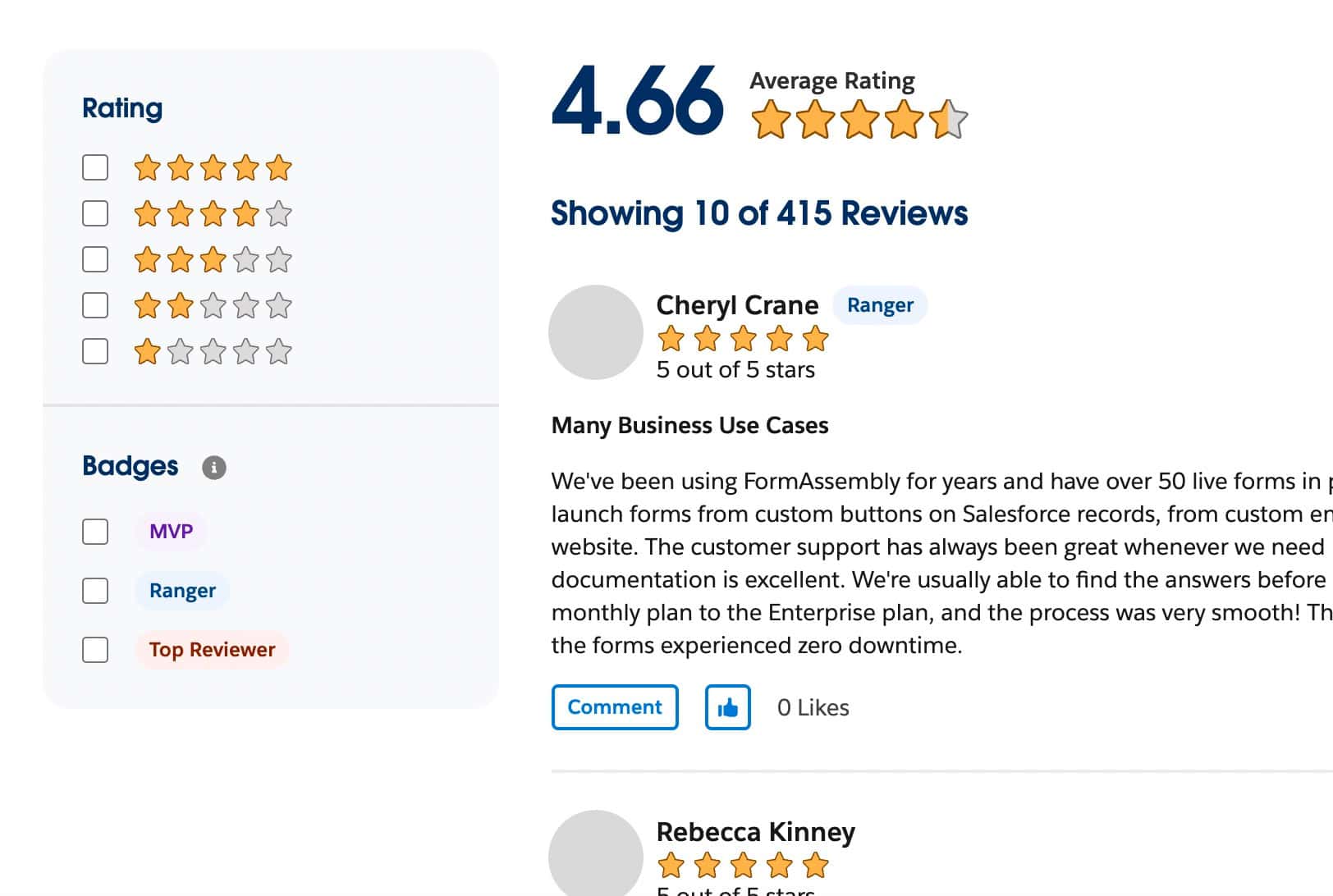 Salesforce reviews FormAssembly