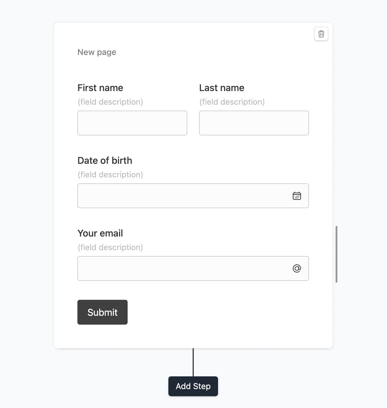 Simple newsletter signup form