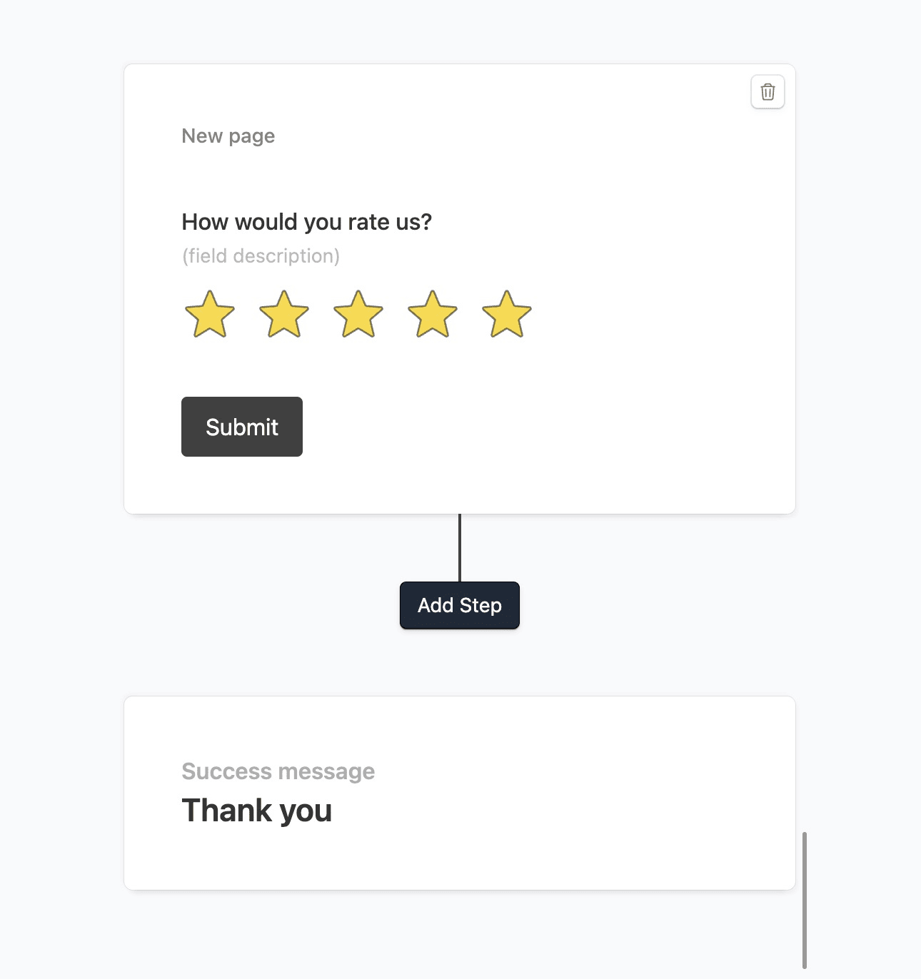 Form with a rating field