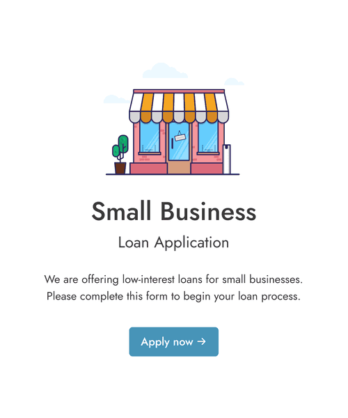 Small business loan application form form template