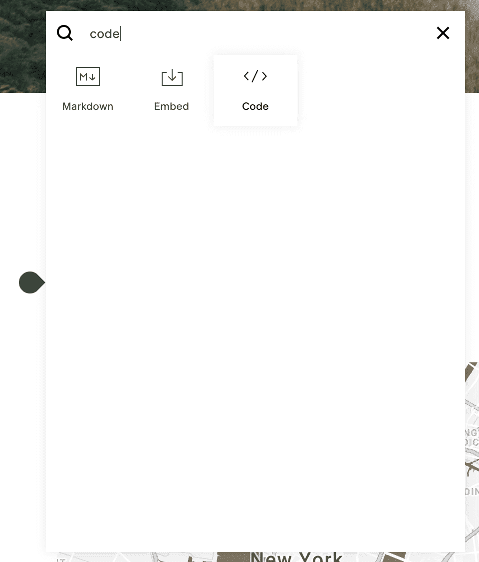 Add a Code block on a Squarespace page