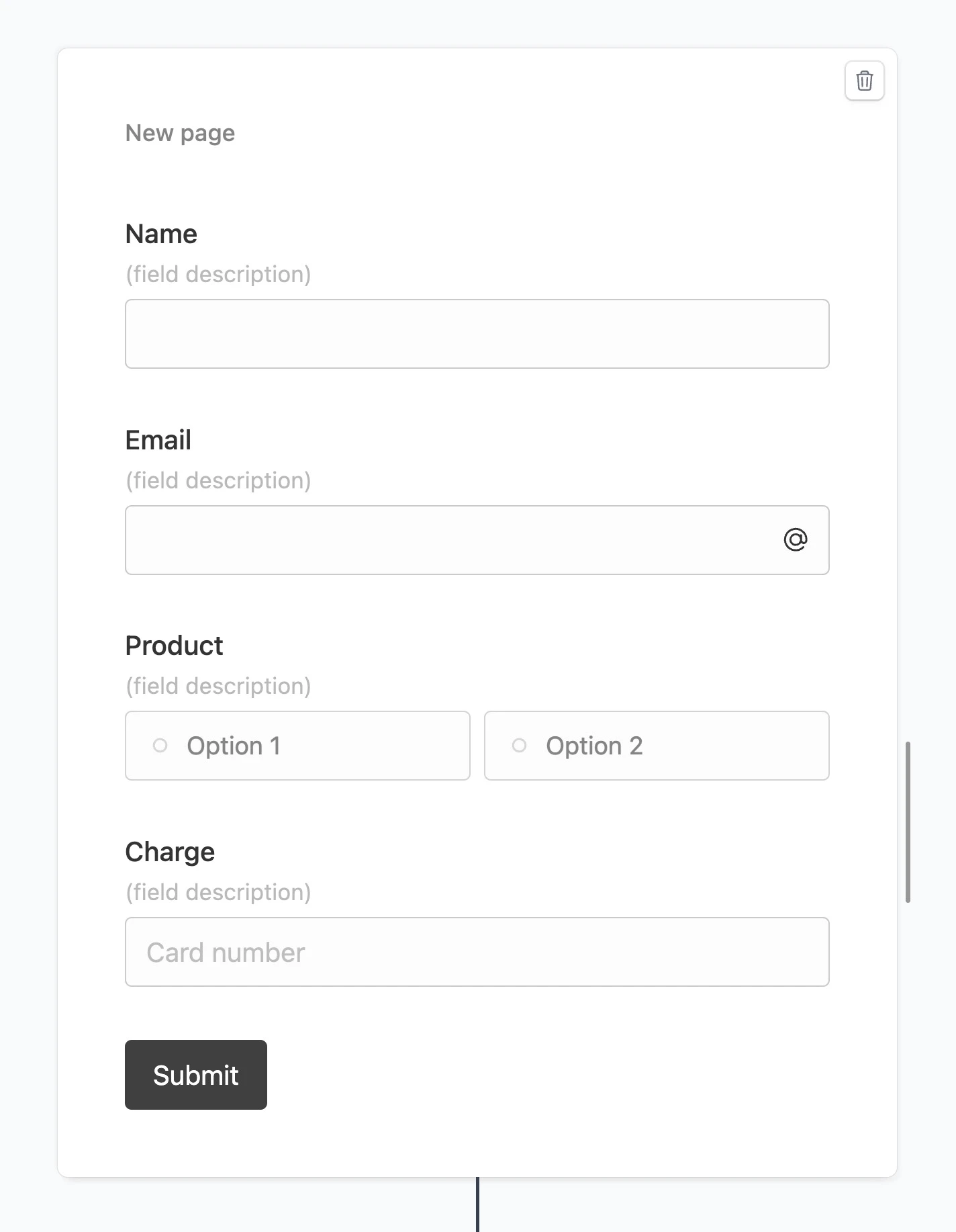 Stripe order form