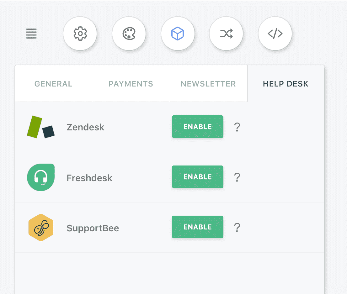 Enable Zendesk addon