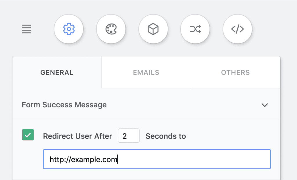 forms to go submit redirect