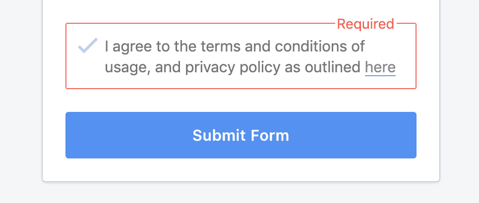 GDPR consent form field