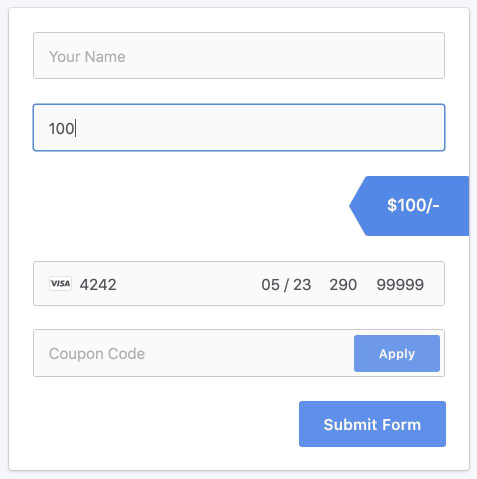 Testing Stripe payment forms