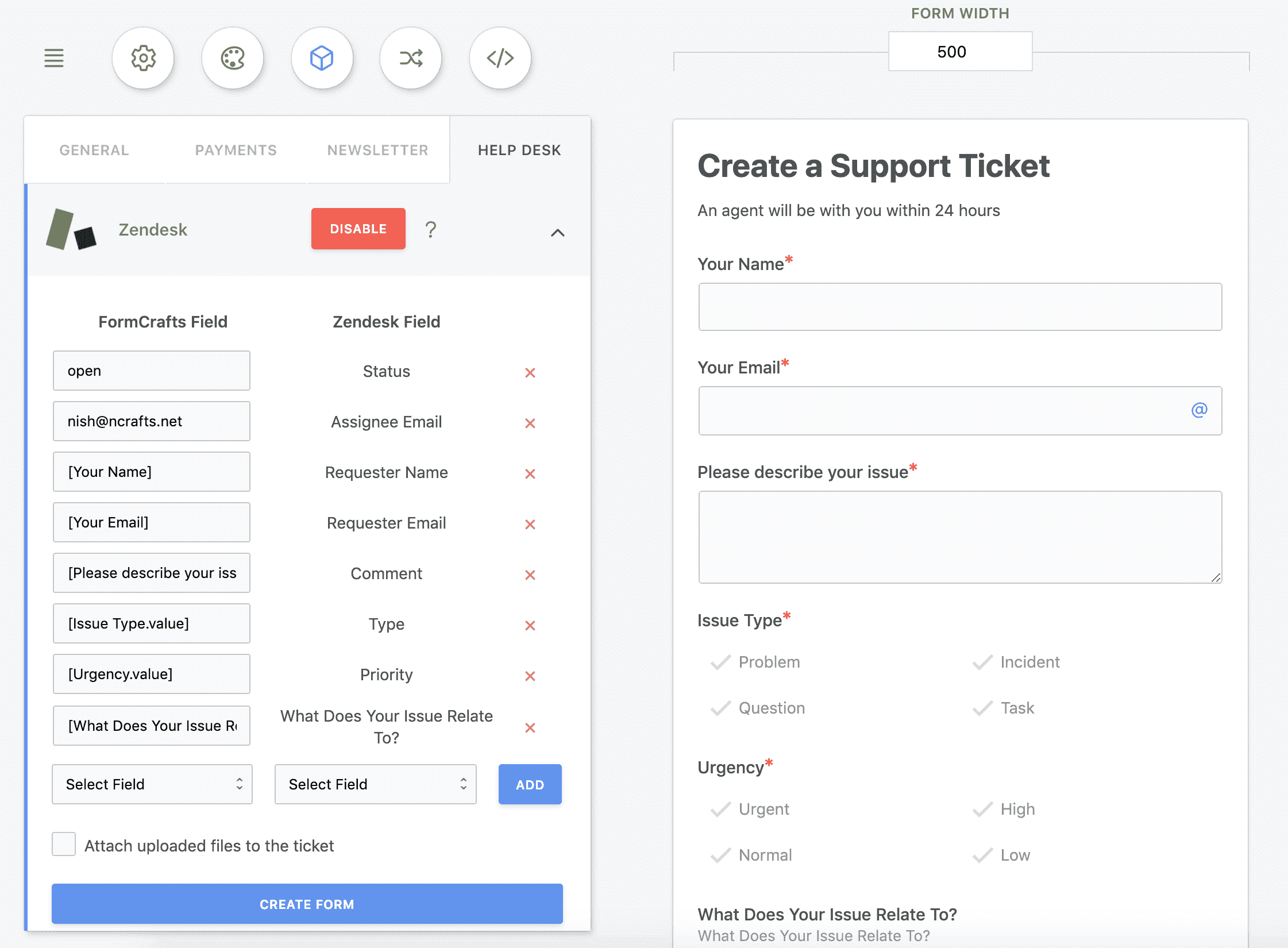 zendesk assignment form