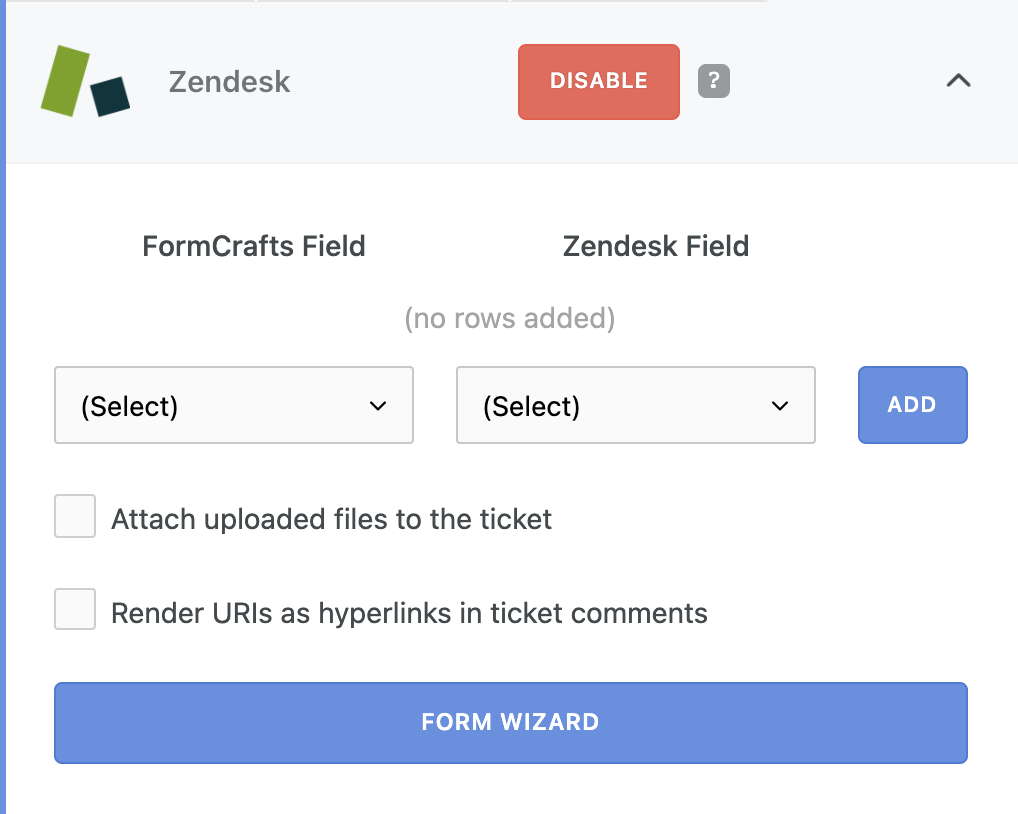 Using the Zendesk form creation wizard