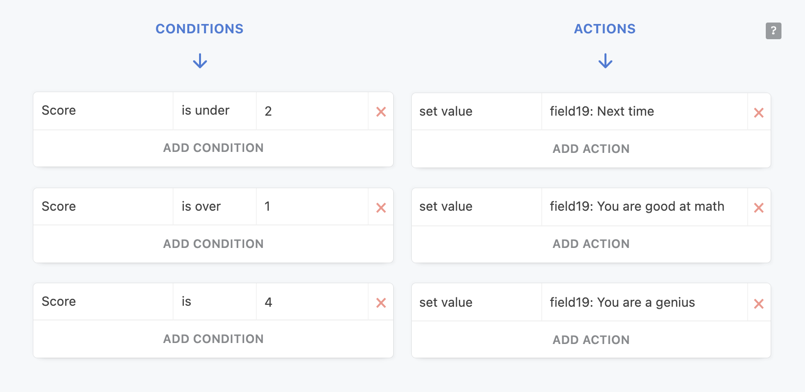 Conditional logic to personalize message