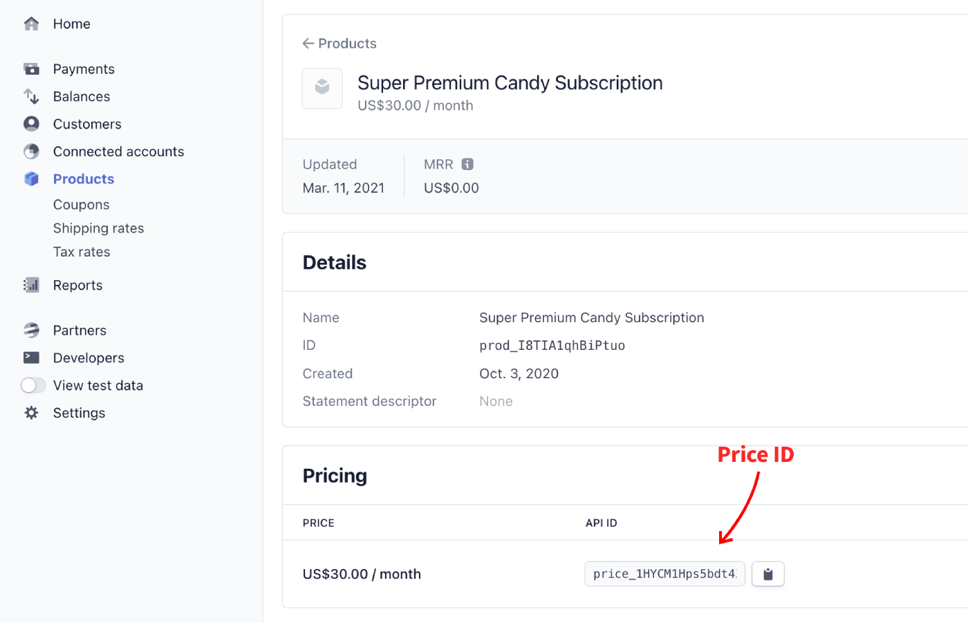 stripe invoice subscription