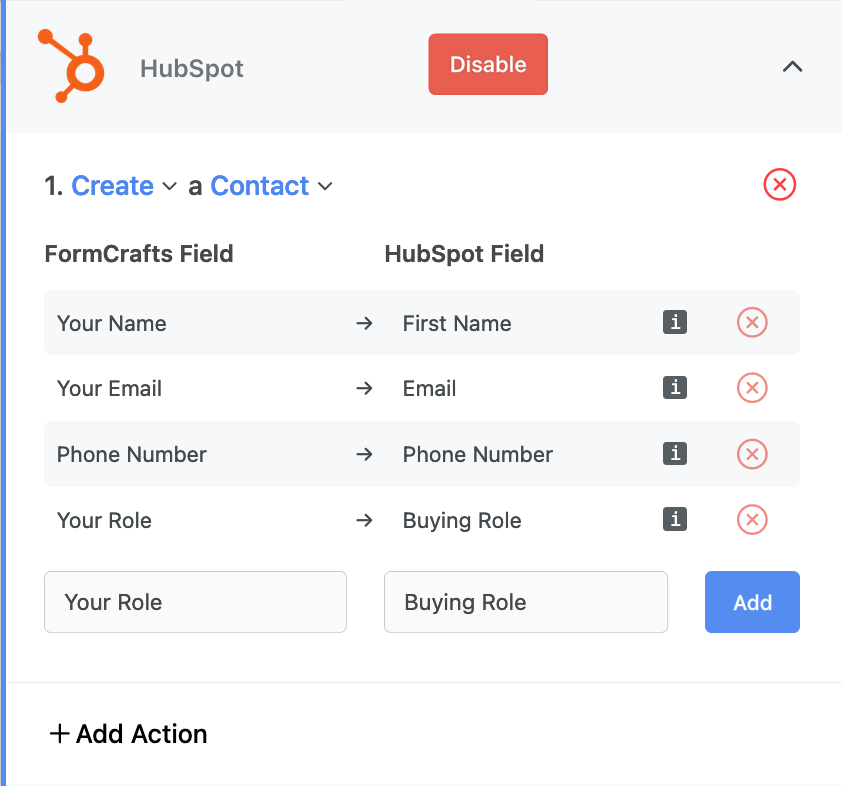 Mapping HubSpot contact form fields to HubSpot properties