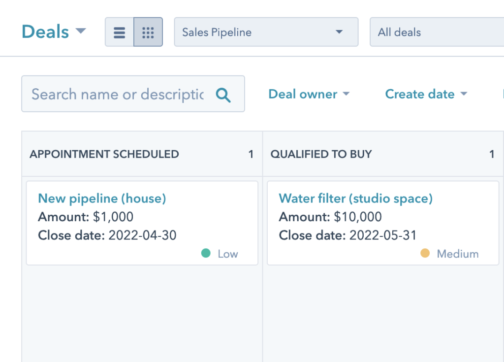 HubSpot deal creation via form