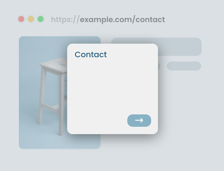 Popup support form on a website