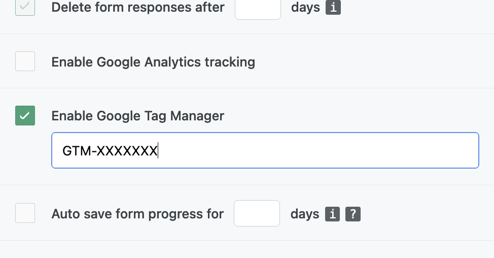 Enable Google Tag Manager in FormCrafts