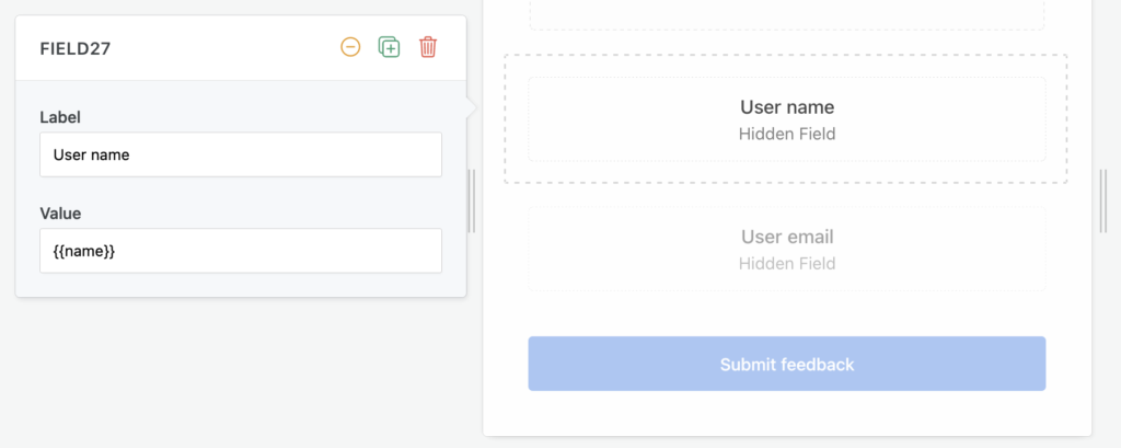 Custom variables (personalization) in email forms