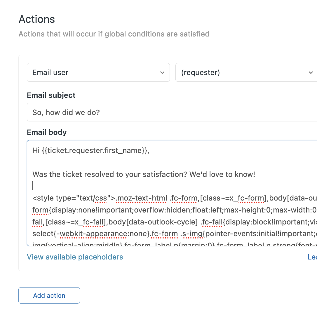 Share FormCrafts' surveys via Zendesk triggers