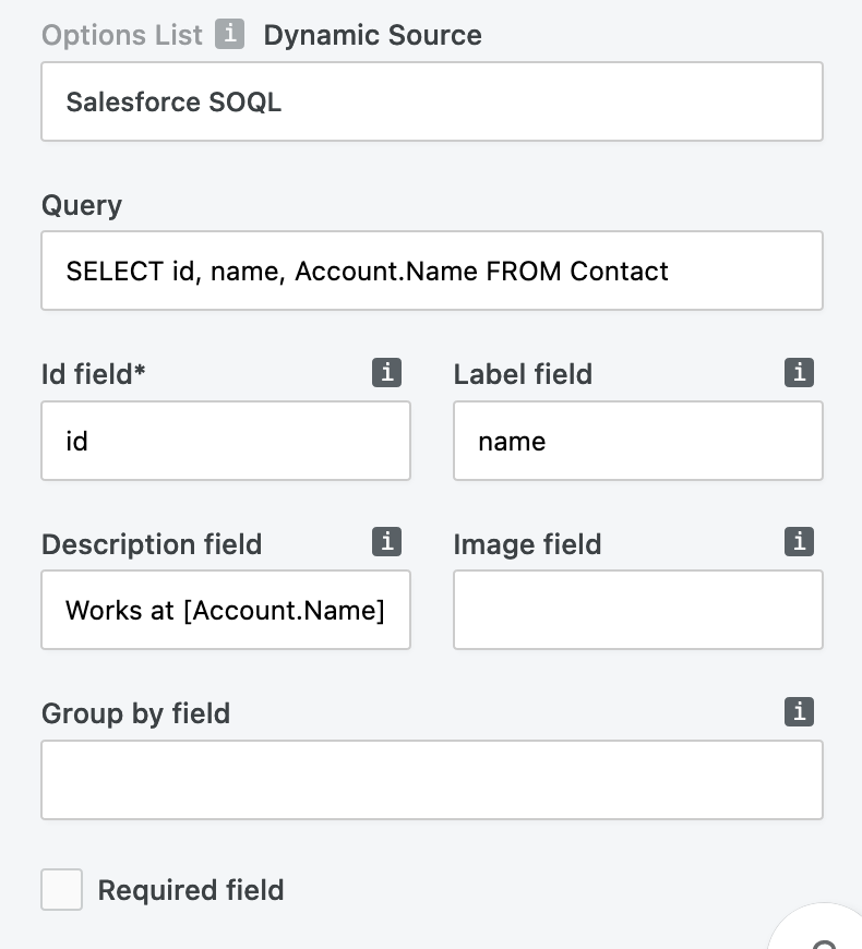 Salesforce dynamic picklist with option templates