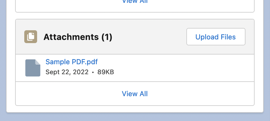 File attachments in Salesforce on the Contact record page