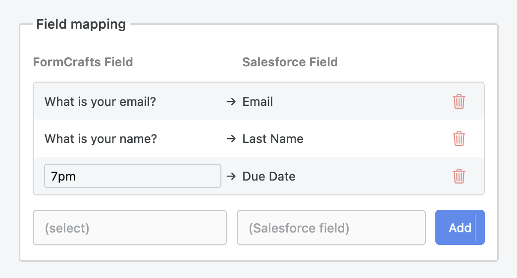 Salesforce forms time field