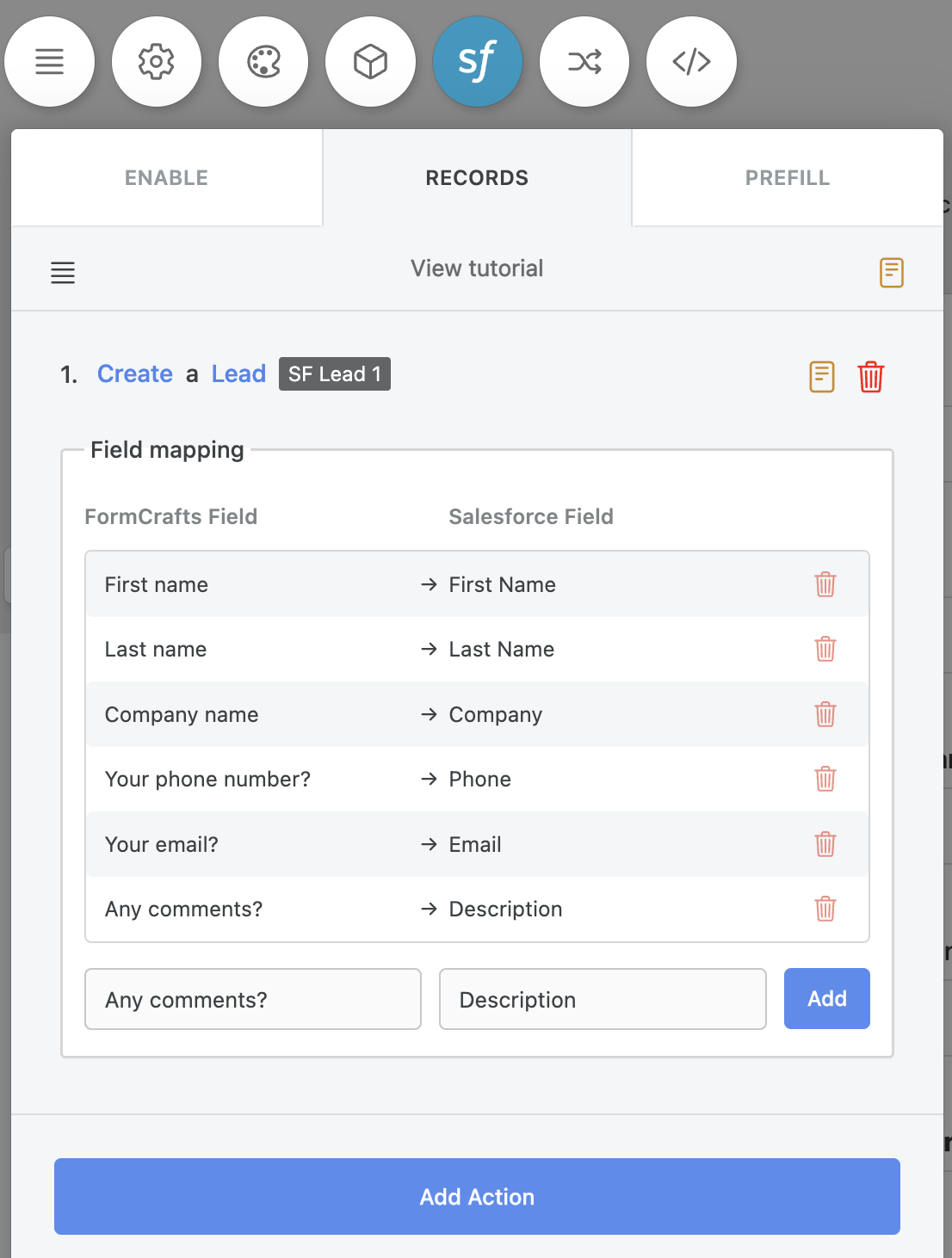 Salesforce lead generation form - field mapping