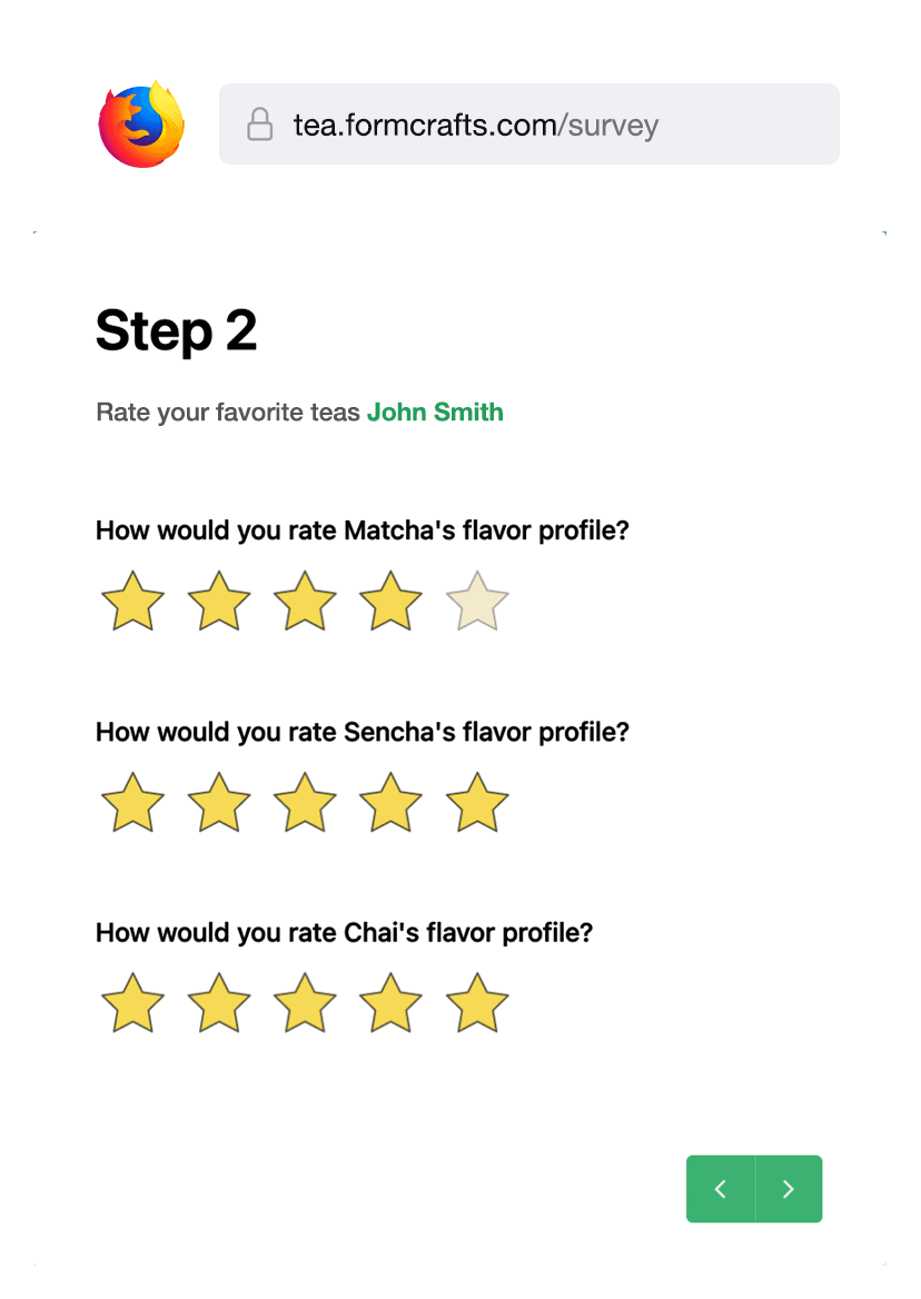 Multi step survey form in emails 2