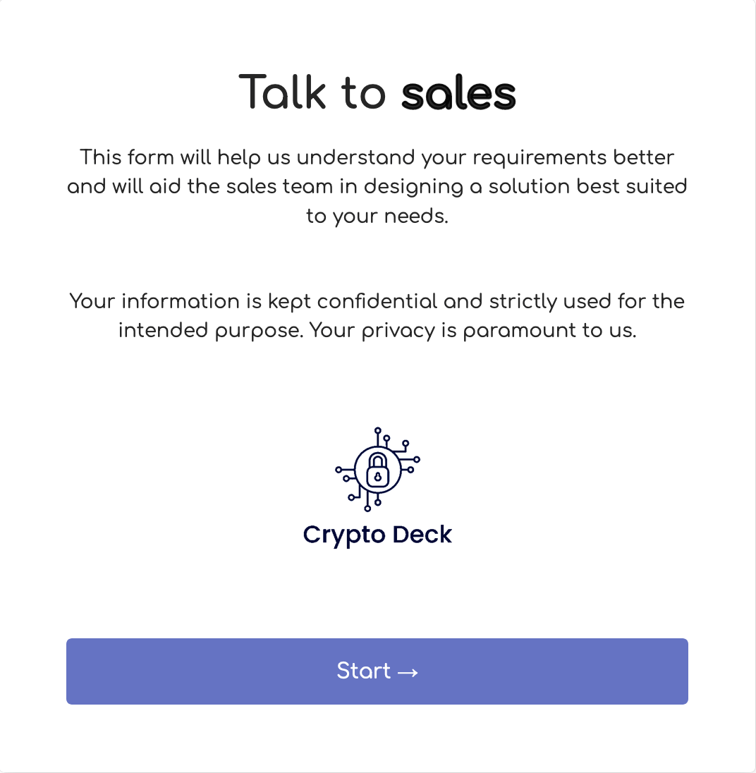 Salesforce contact sales team form