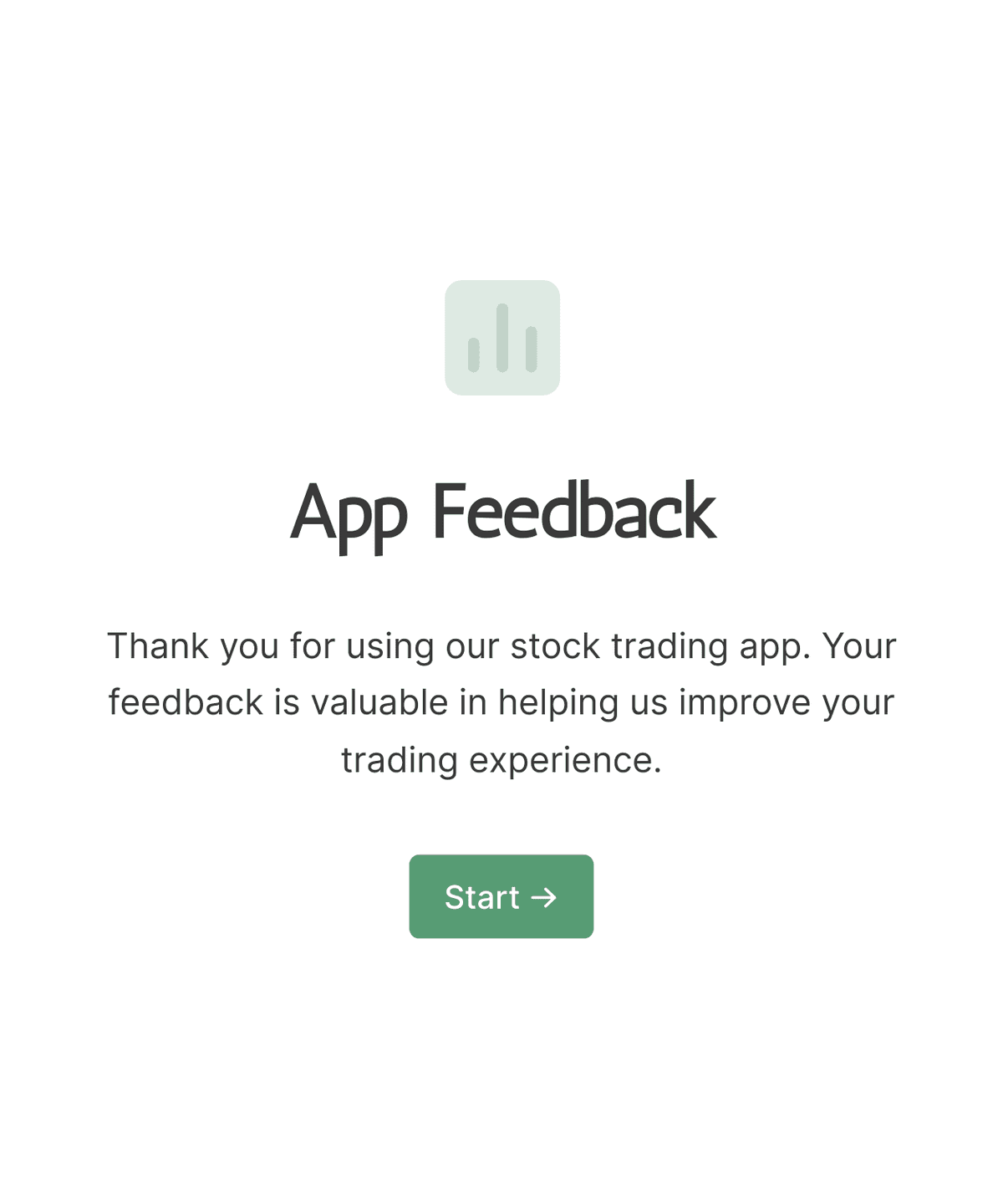 Screenshot of a app feedback form template