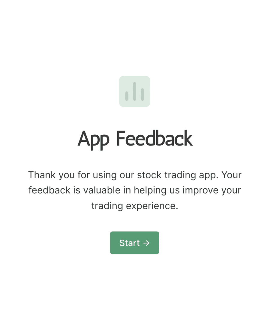 Screenshot of a app feedback form template