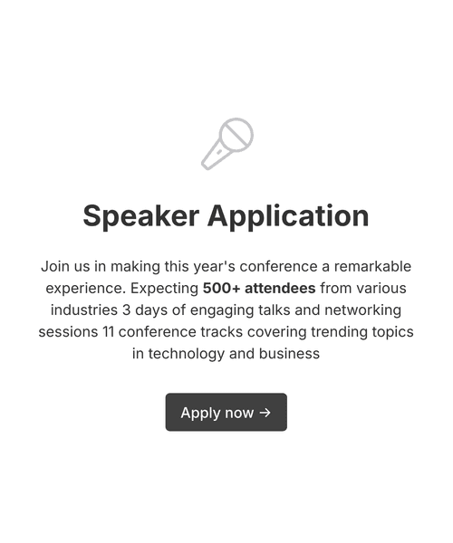 Thumbnail of a conference speaker application form template