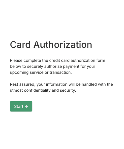 Thumbnail of a credit card authorization form form template