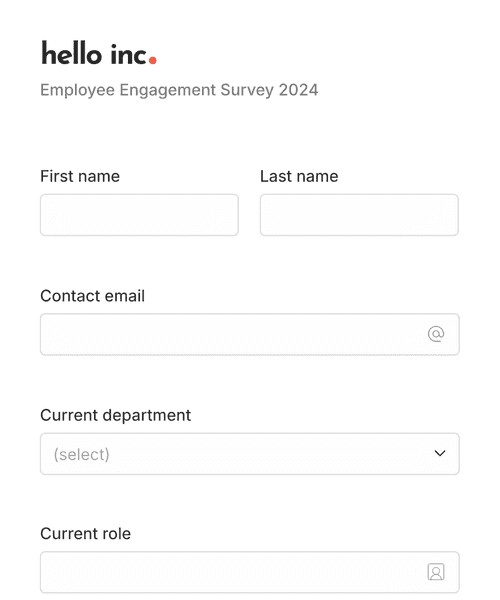 Thumbnail of a employee engagement survey form template