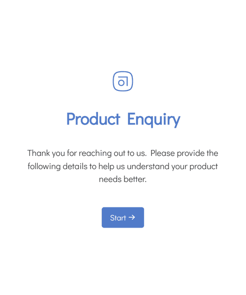 Thumbnail of a product enquiry form form template