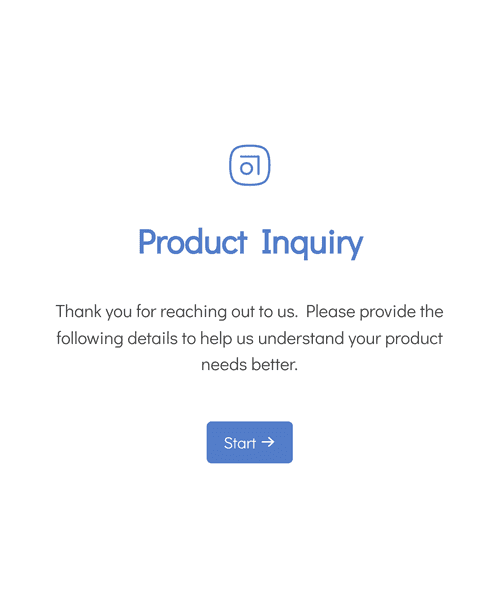 Thumbnail of a product inquiry form form template