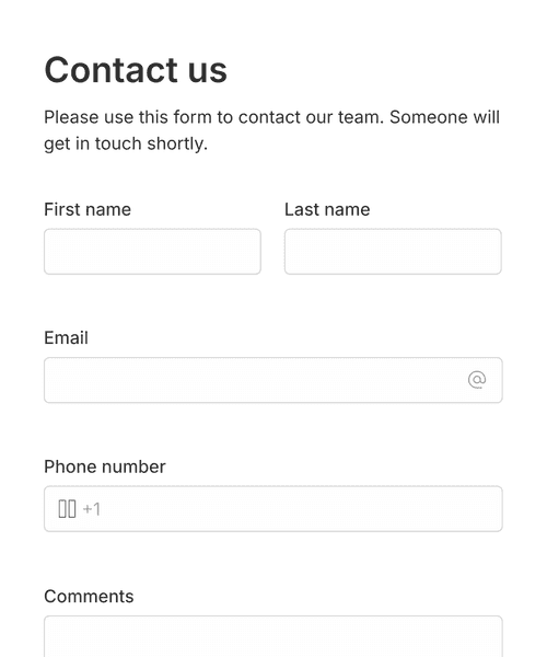 Thumbnail of a salesforce contact us form template