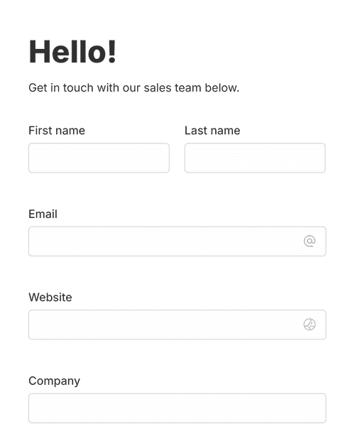 Thumbnail of a salesforce lead capture form template