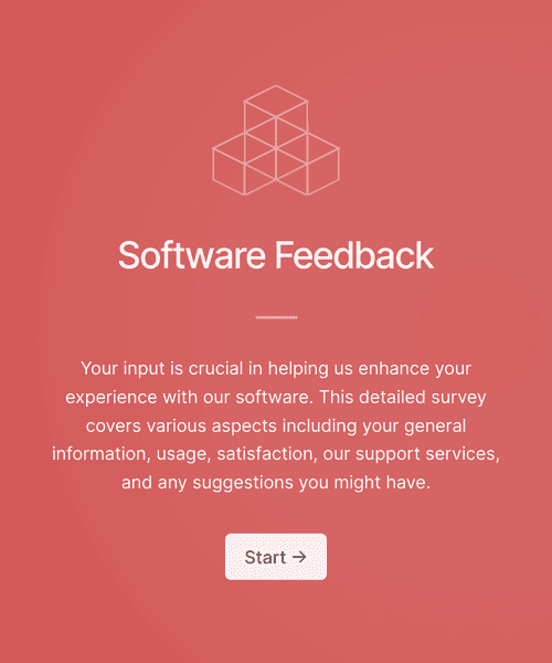 Thumbnail of a software feedback survey form template